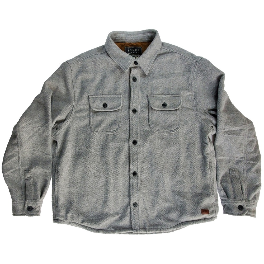 JACHS New York Mens XXL Shirt Jacket Gray Premium Outdoors Wool‎ Blend Shacket